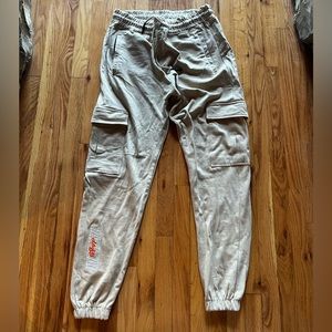 Cream cargo embroidery jogger, rawgear